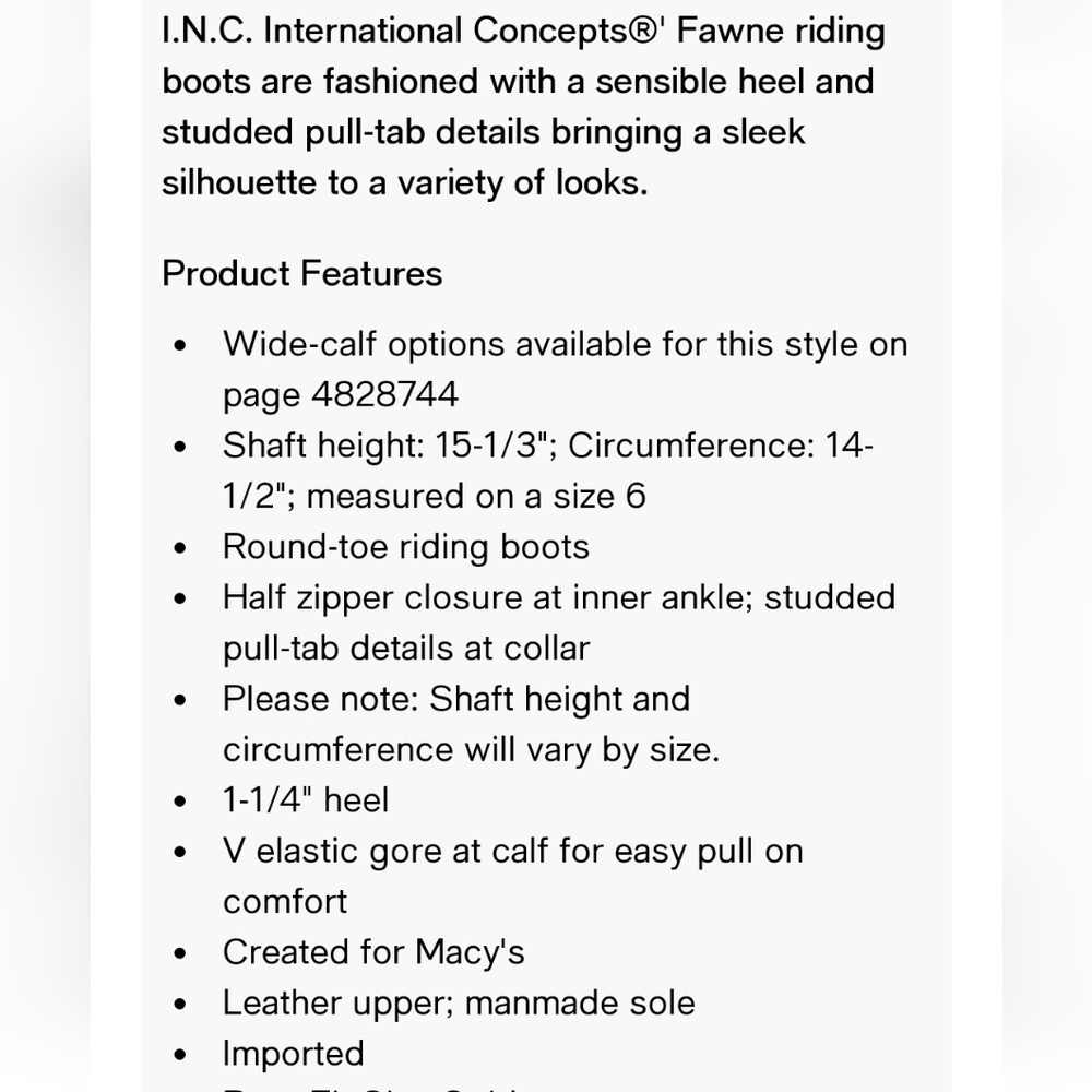 NWT Women's I.N.C. International Concepts Fawne Leather Knee-High Boots - Picture 11 of 11